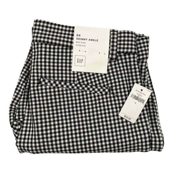 GAP Mid Rise gingham skinny ankle‎ pants size 04 NWT Retail $59.95 - Picture 9 of 15